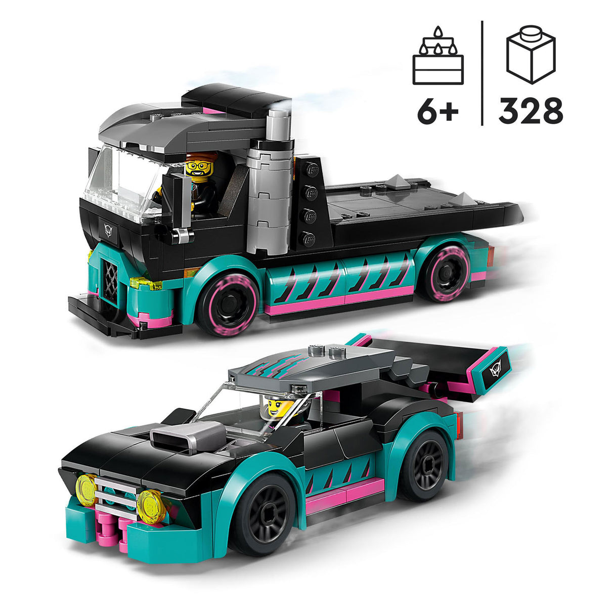 LEGO LEGO CITY 60406 RACEMAUT and TRANSPORTTRUCK