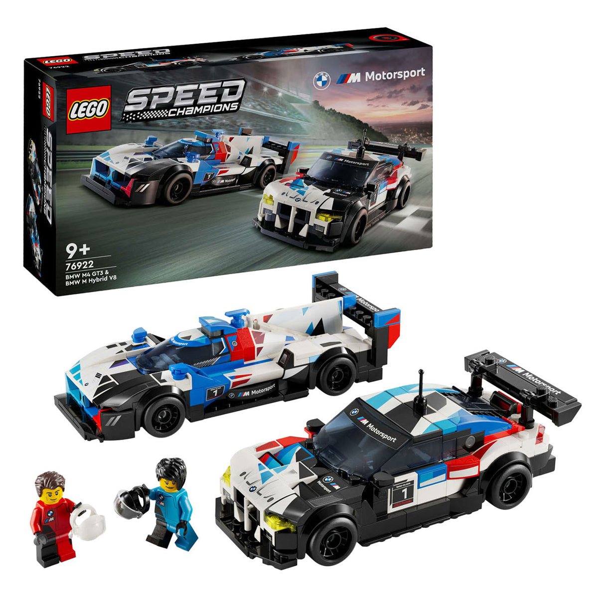 LEGO LEGO Speed ​​Champions 76922 BMW M4 GT3 og BMW M Hybrid V8 Racing Cars