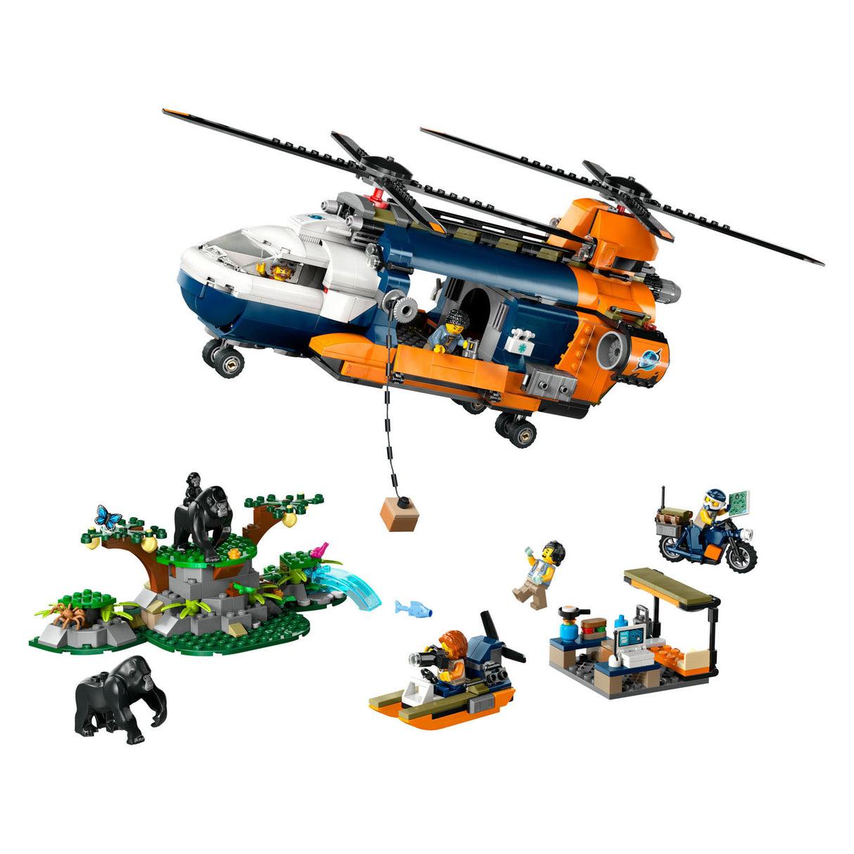 LEGO LEGO CITY 60437 Investigadores de la jungla: helicóptero en la base