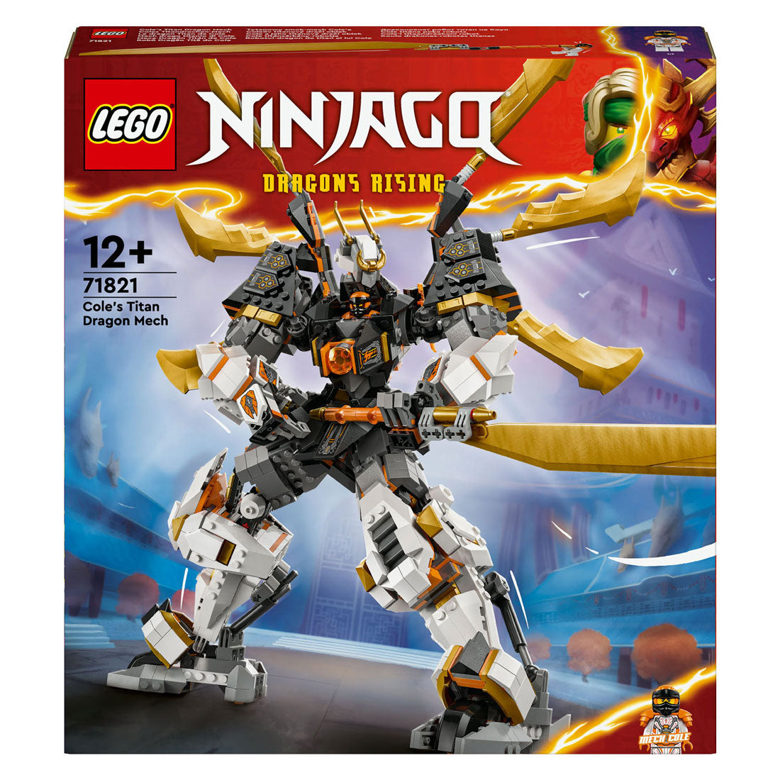 Lego ninjago 71821 cole's reusachtige drakenmecha