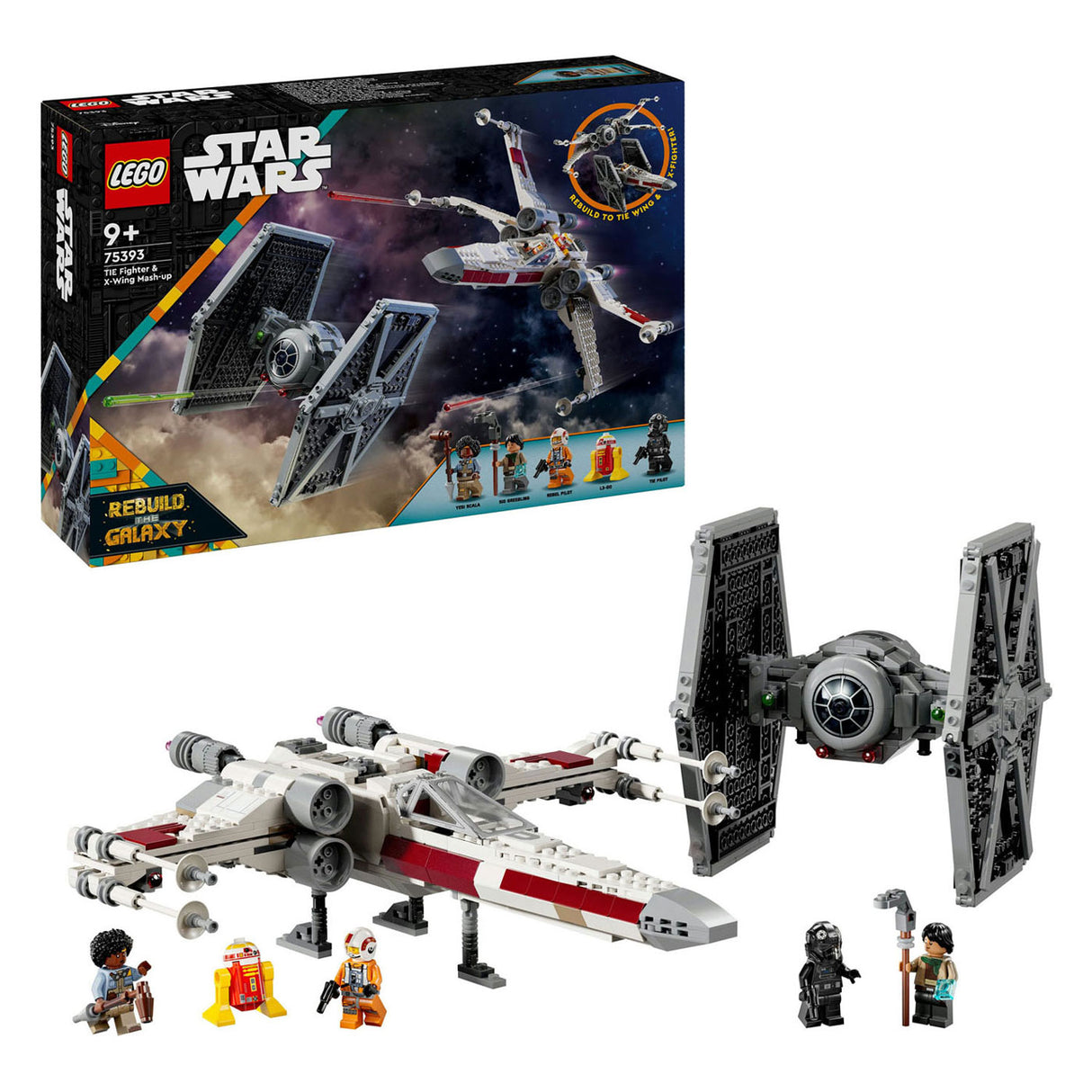 Lego Star Wars 75393 Tie Fighter an X-Wing Comi