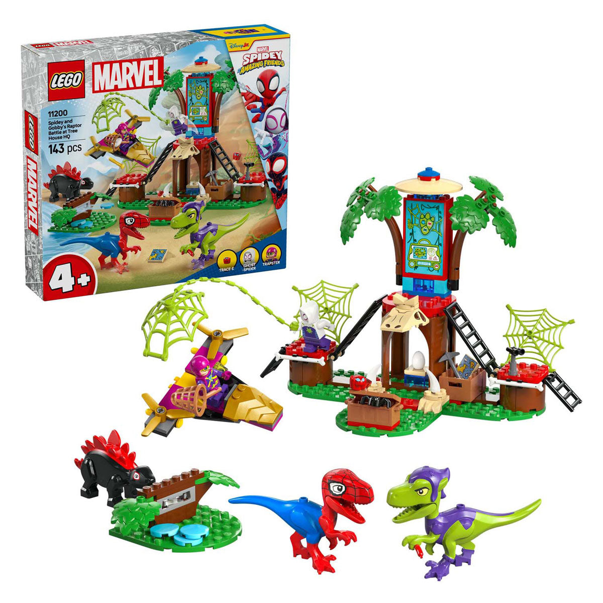 Lego spidey 11200 spidey en gobby's raptorstrijd bij de boomhut