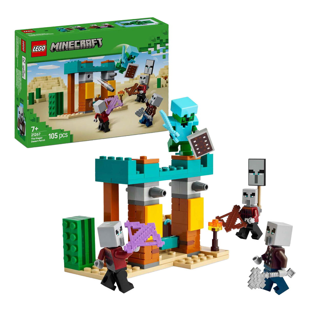 Lego minecraft 21267 de illagers in de woestijn