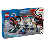 Garage LEGO CITY 60444 F1 avec Mercedes-AMG et voitures alpines