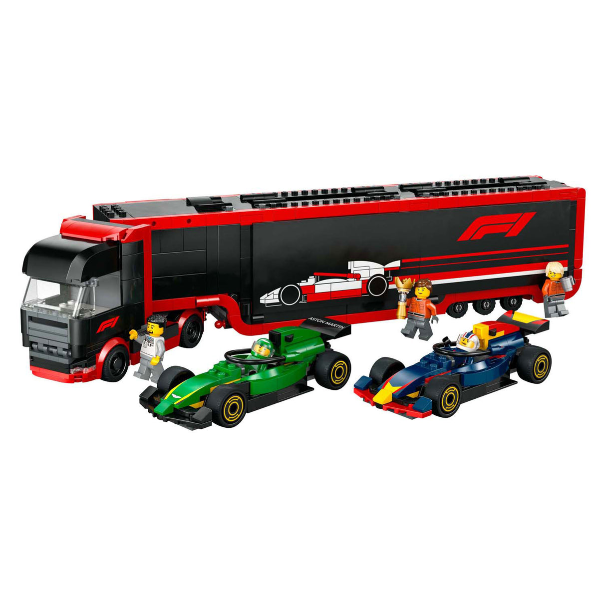 Lego City 60445 F1 LKW mit RB20 und AMR24 F1 -Autos