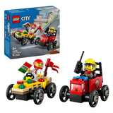 LEGO CITY 60458 PACK DE CARRAUX DE RACK: Pizza STEM TRUCK VS. camion de pompiers