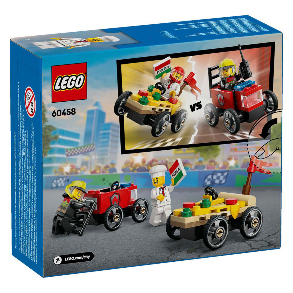 Lego City 60458 RACE Car Pack: Pizza Stem Camion vs. Feier Camion