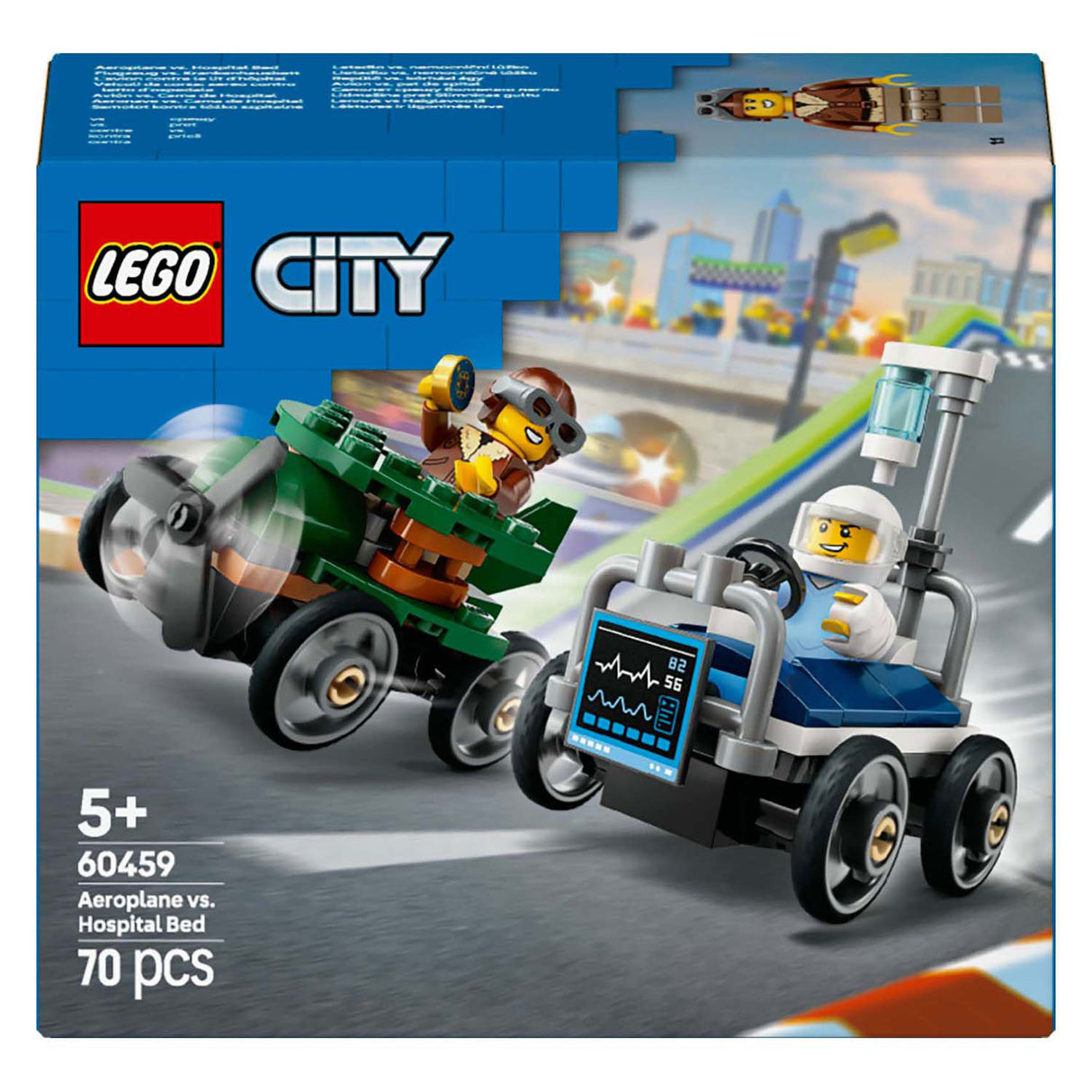 Lego city 60459 raceautopakket: vliegtuig vs. ziekenhuisbed