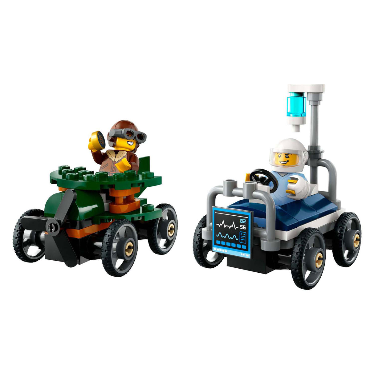 Lego city 60459 raceautopakket: vliegtuig vs. ziekenhuisbed