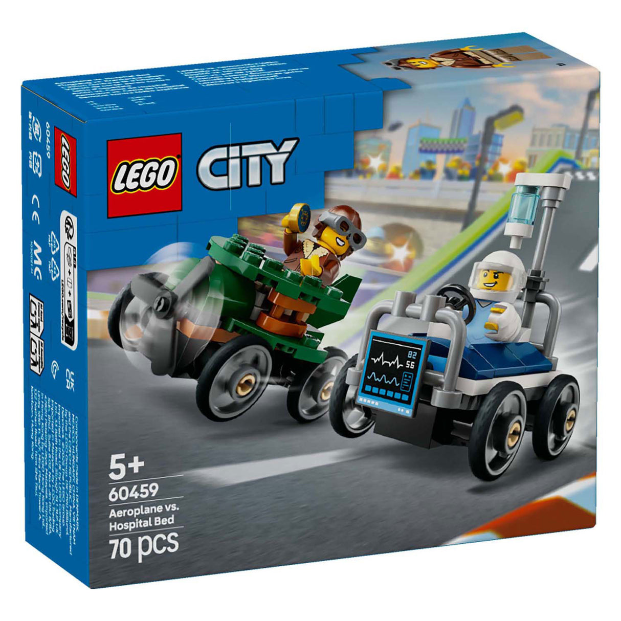 Lego city 60459 raceautopakket: vliegtuig vs. ziekenhuisbed