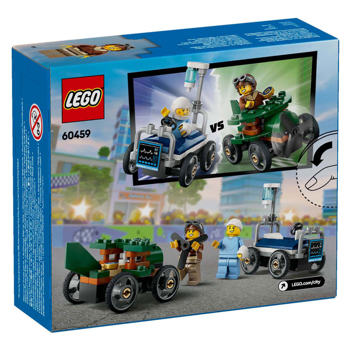 Lego city 60459 raceautopakket: vliegtuig vs. ziekenhuisbed