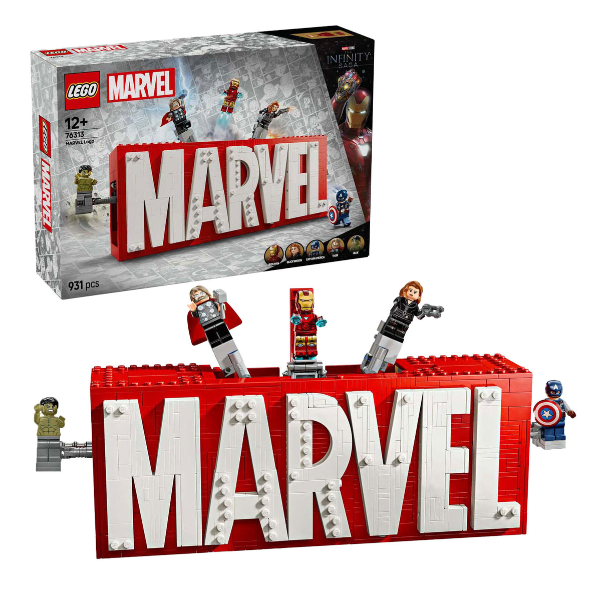 Lego Super Heroes 76313 Marvel -logo og minifigurer