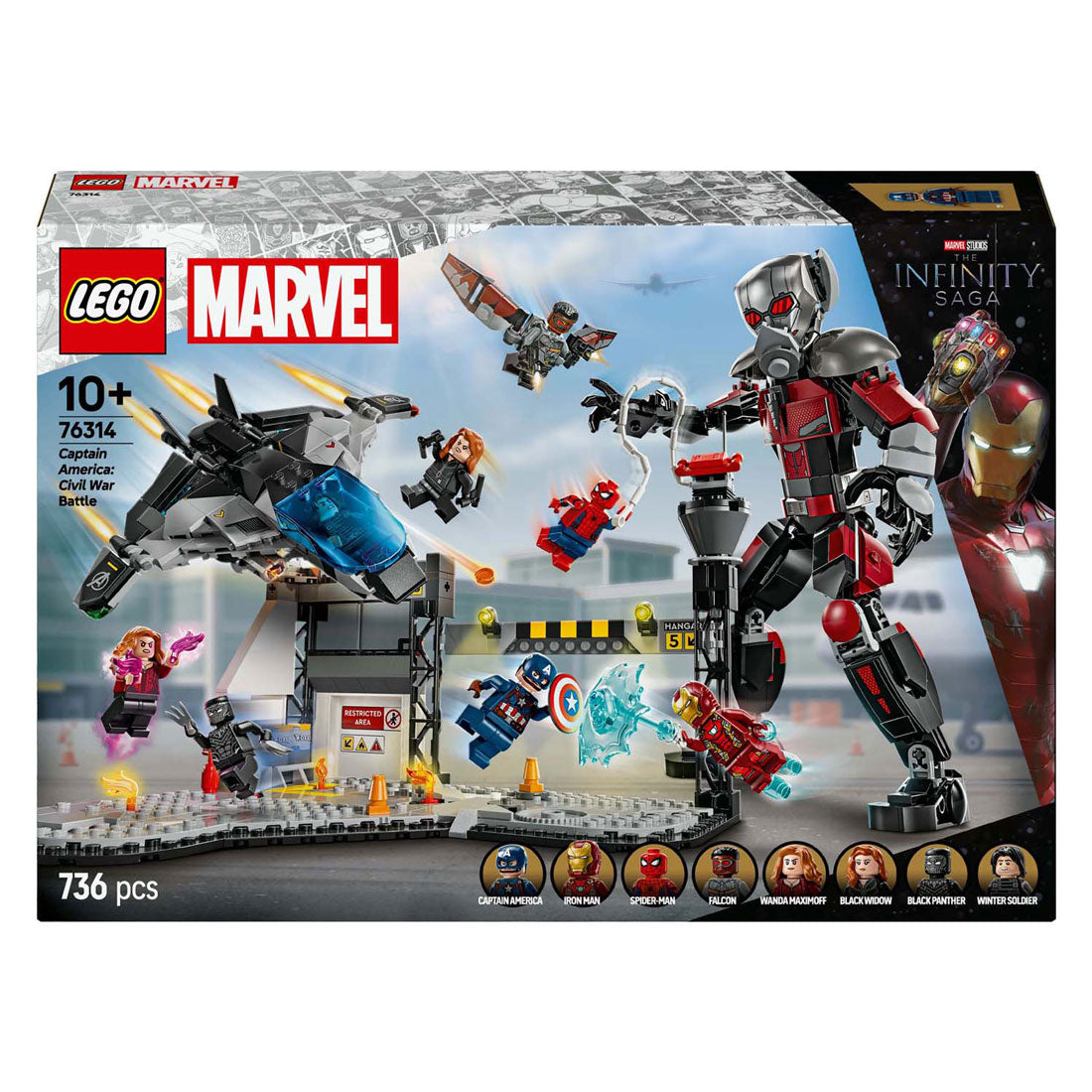 Lego Super Heroes 76314 Capitán América Escena de acción de la Guerra Civil