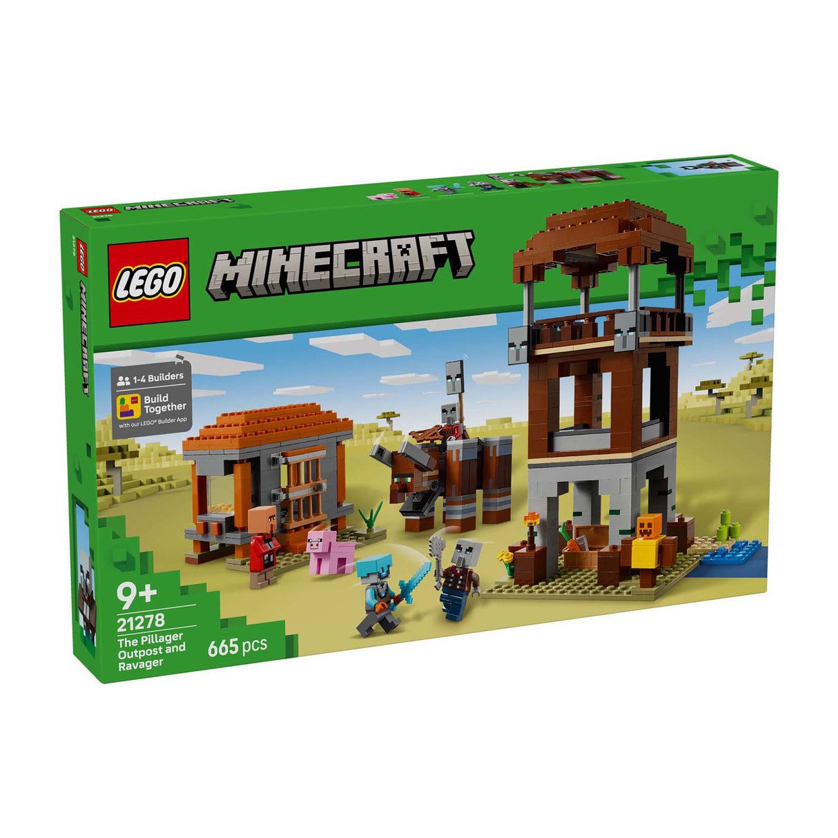 Lego Minecraft Der Plünderer-Außenposten- und Zerstörer-Bausatz – 21278