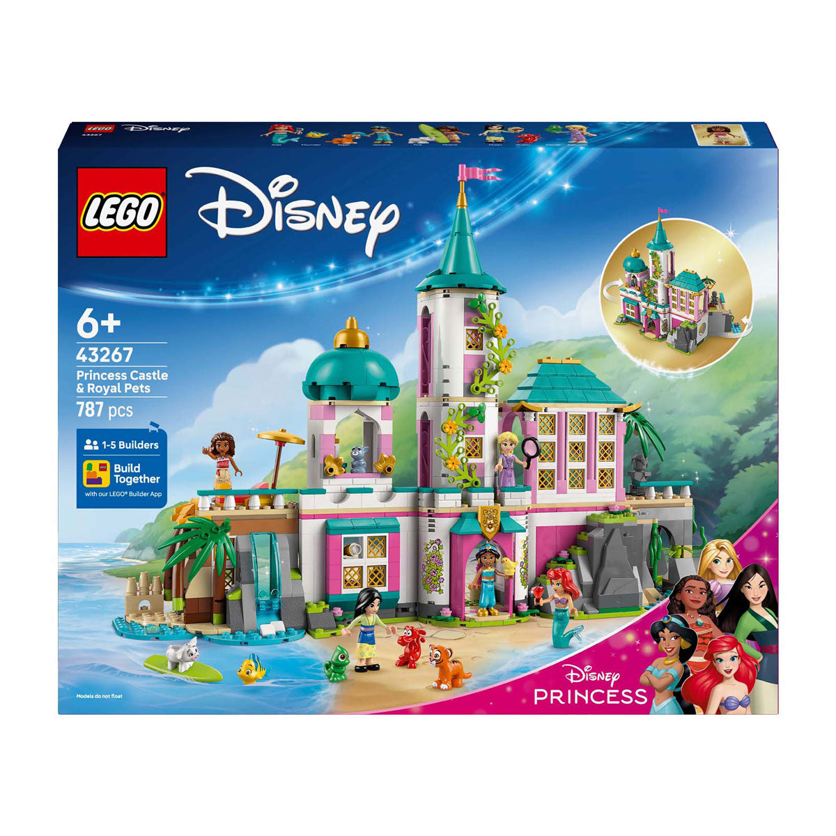 Lego 43267 Disney Princess, Prinzessinnenschloss und königliche Haustiere