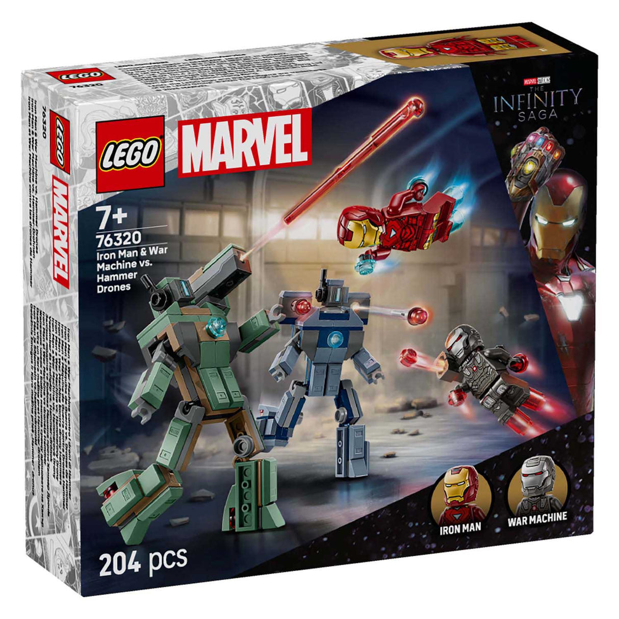 Lego® ǀ Marvel Iron Man und Kriegsmaschine vs. Hammerdrohnen – 76320