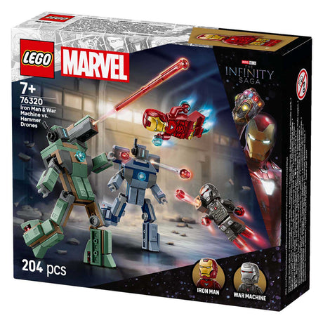Lego® ǀ Marvel Iron Man und Kriegsmaschine vs. Hammerdrohnen – 76320