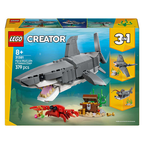 Lego Bauspielzeug „Wilder Hai mit Schatztruhe“ (31381)