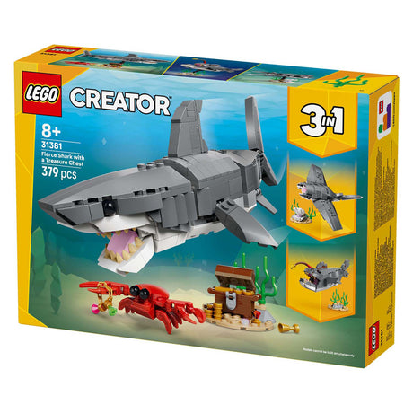 Lego Bauspielzeug „Wilder Hai mit Schatztruhe“ (31381)