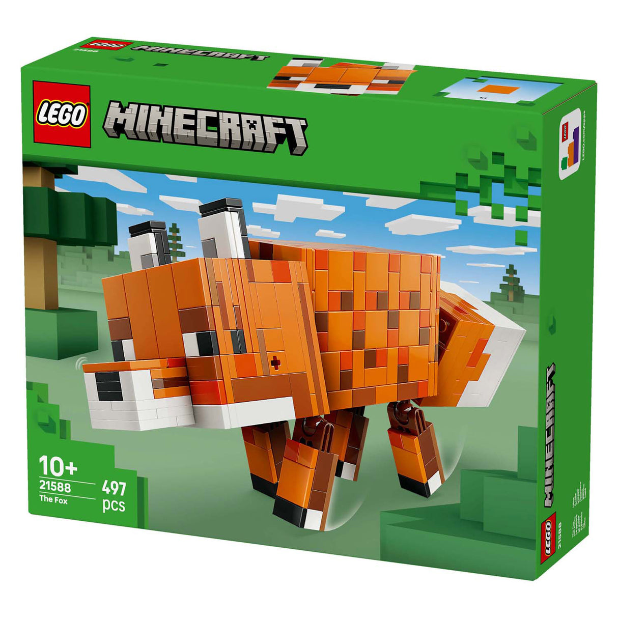 Lego Minecraft der Fuchs, Kinderzimmerdekoration und Tierspielzeug für Kinder – 21588