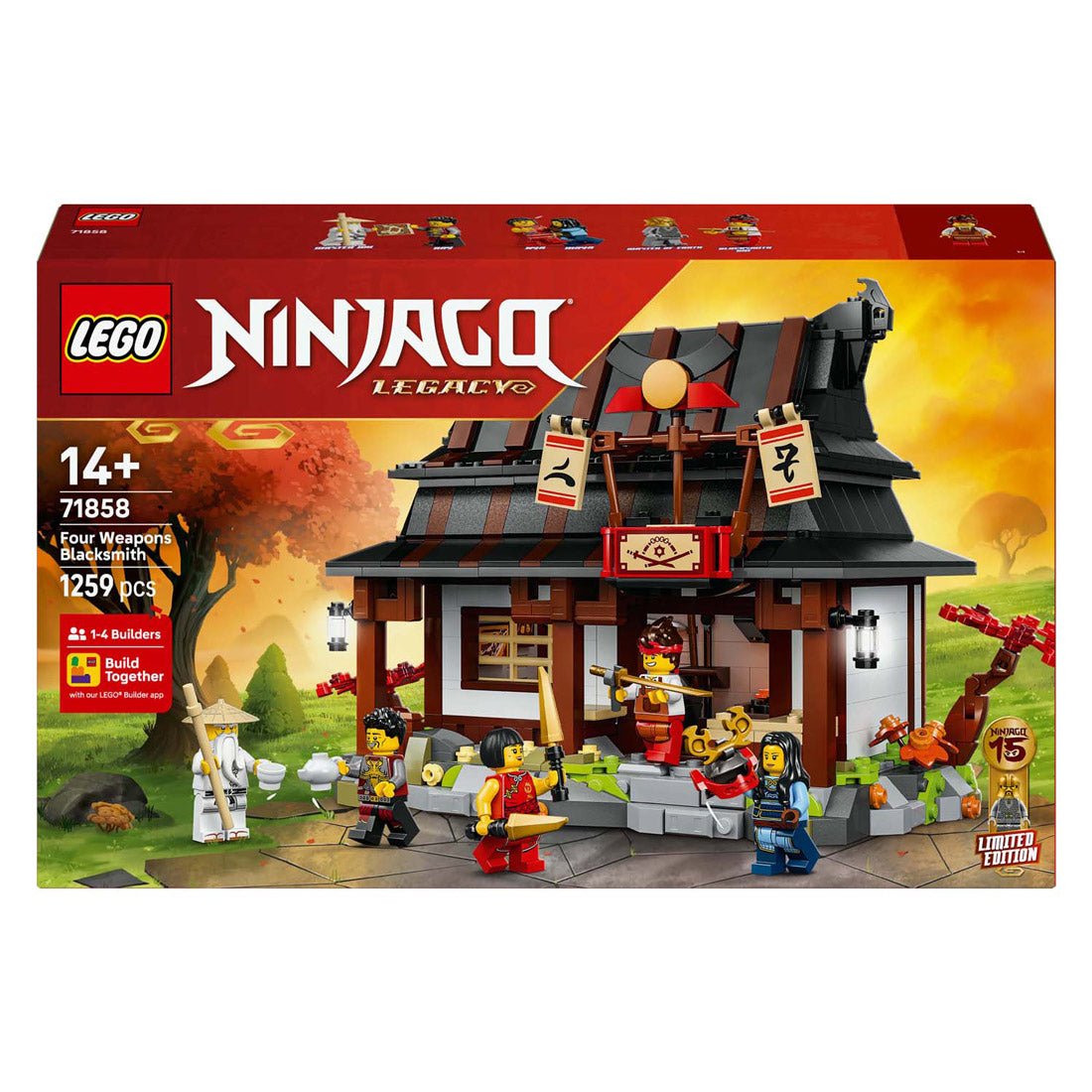 Lego 71858 Ninjago 15-jähriges Jubiläum Schmiede die vier Waffen