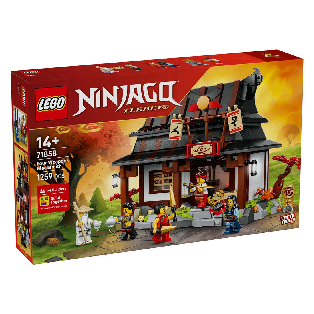 Lego 71858 Ninjago 15-jähriges Jubiläum Schmiede die vier Waffen