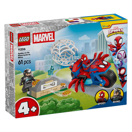 Lego Marvel – Spidey auf seinem Motorrad vs. Nashorn – Konstruktionsspielzeug (11206)