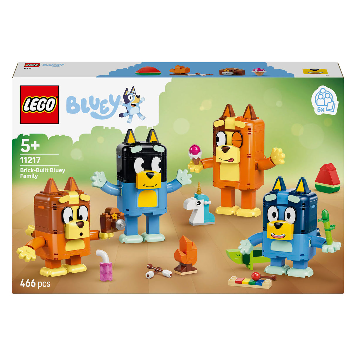 Lego bluey bouwbare figuren van bluey en haar familie bouwpakket voor kinderen 11217