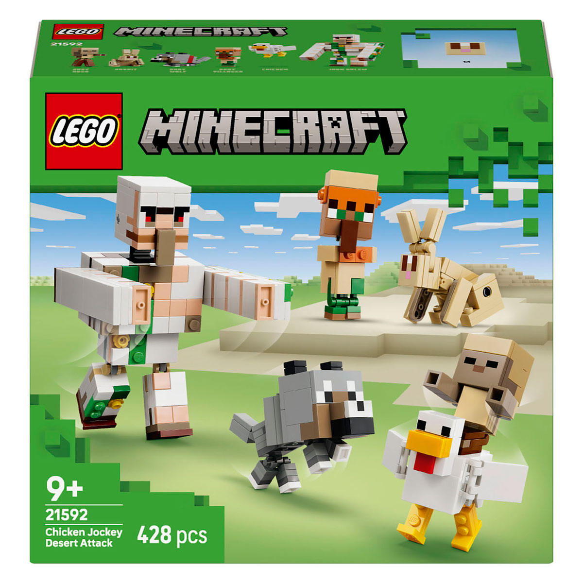 Lego minecraft kipberijder woestijnaanval speelgoed voor kinderen met personages 21592