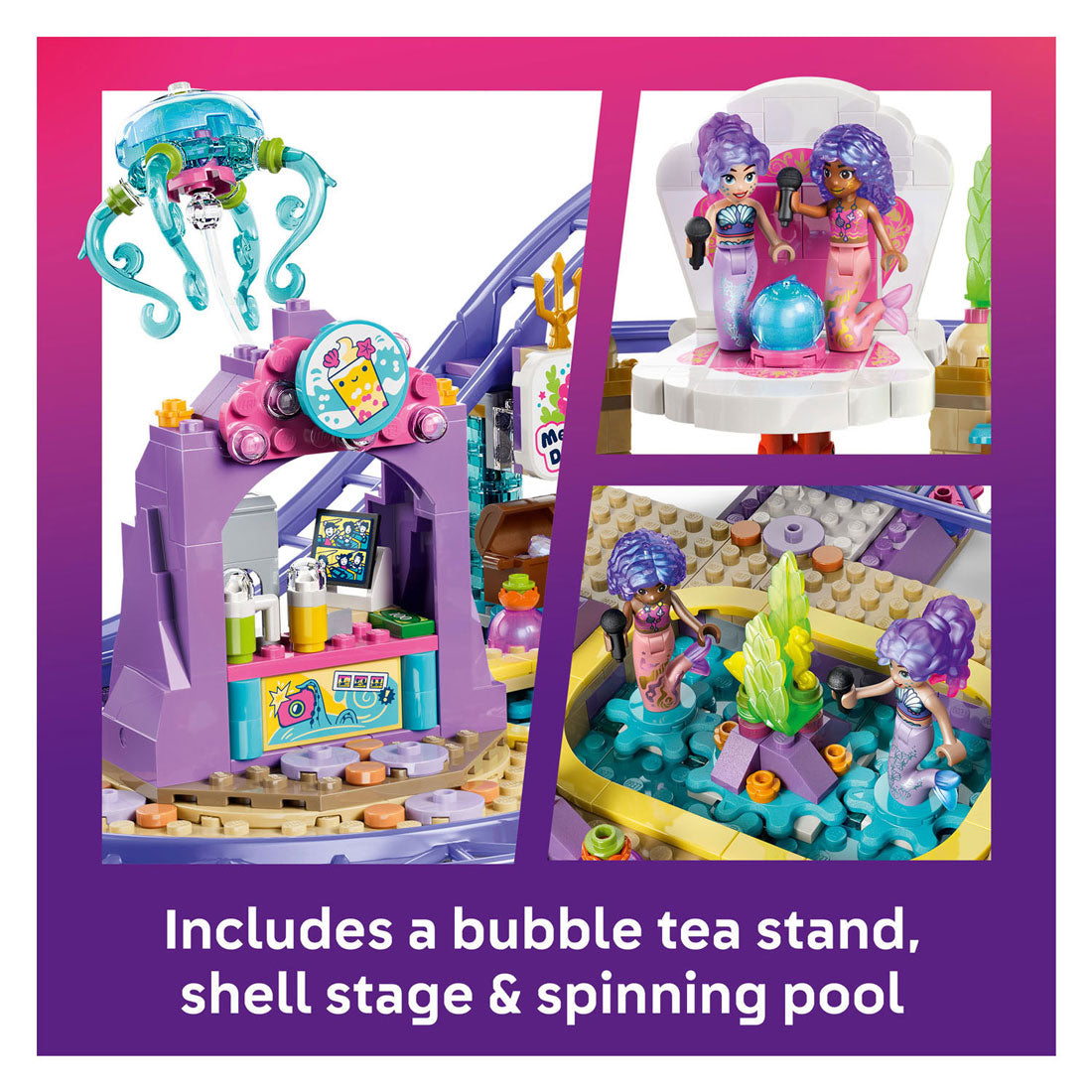 Lego friends zeemeerminnenachtbaan pretpark speelgoed voor kinderen met poppetjes 42703
