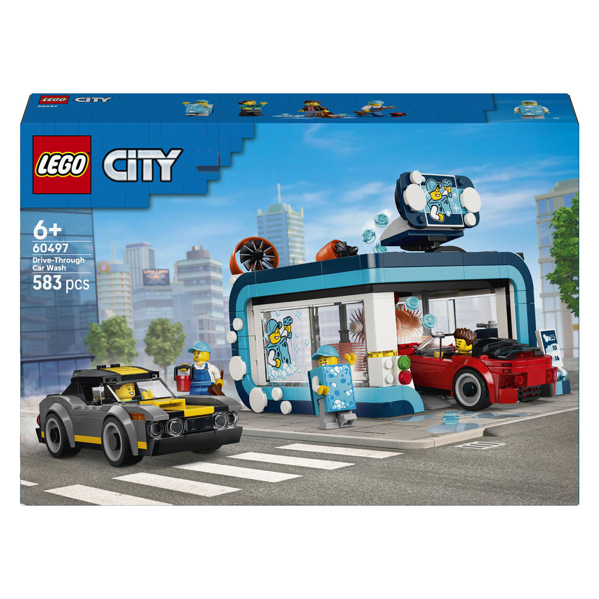 Lego city autowasstraat auto bouwpakket voor kinderen vanaf 6 jaar 60497