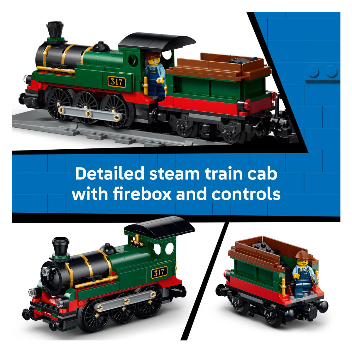 Lego city vintage stoomtrein trein speelgoed voor kinderen van 7 jaar en ouder - 60511