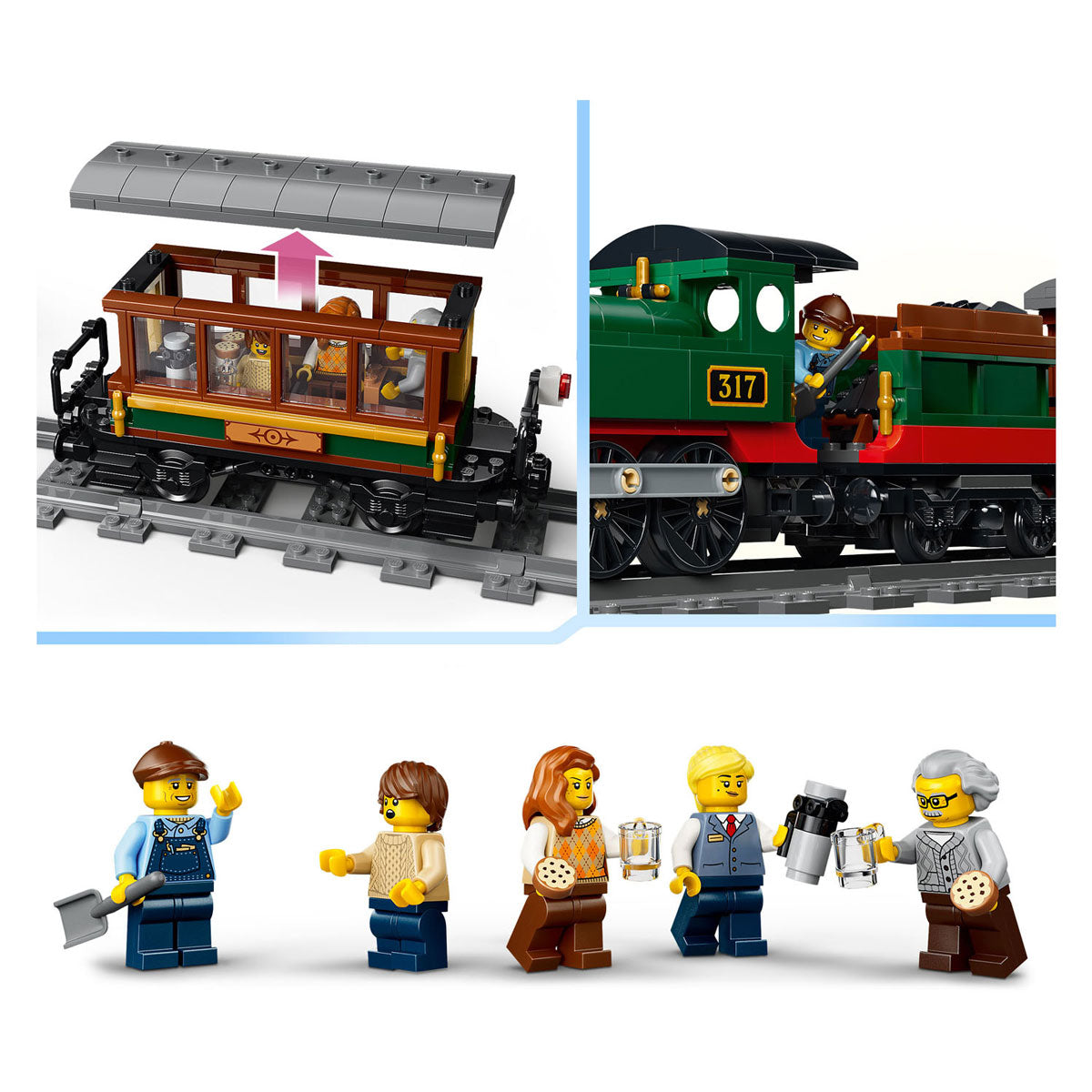 Lego city vintage stoomtrein trein speelgoed voor kinderen van 7 jaar en ouder - 60511
