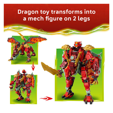 Lego Ninjago Wyldfyres verwandelnder Drache Mecha-Drachenspielzeug für Kinder 71868