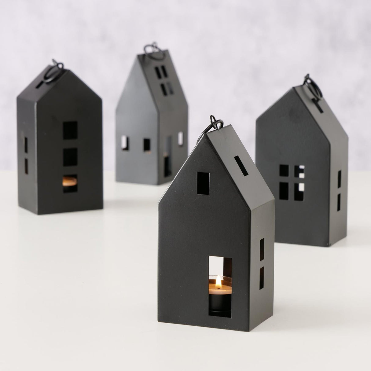 Boltze Home Laterne Bryne House H17cm Metall schwarz