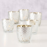 Boltze Home Teelichthalter Glas Silber 2-teilig.