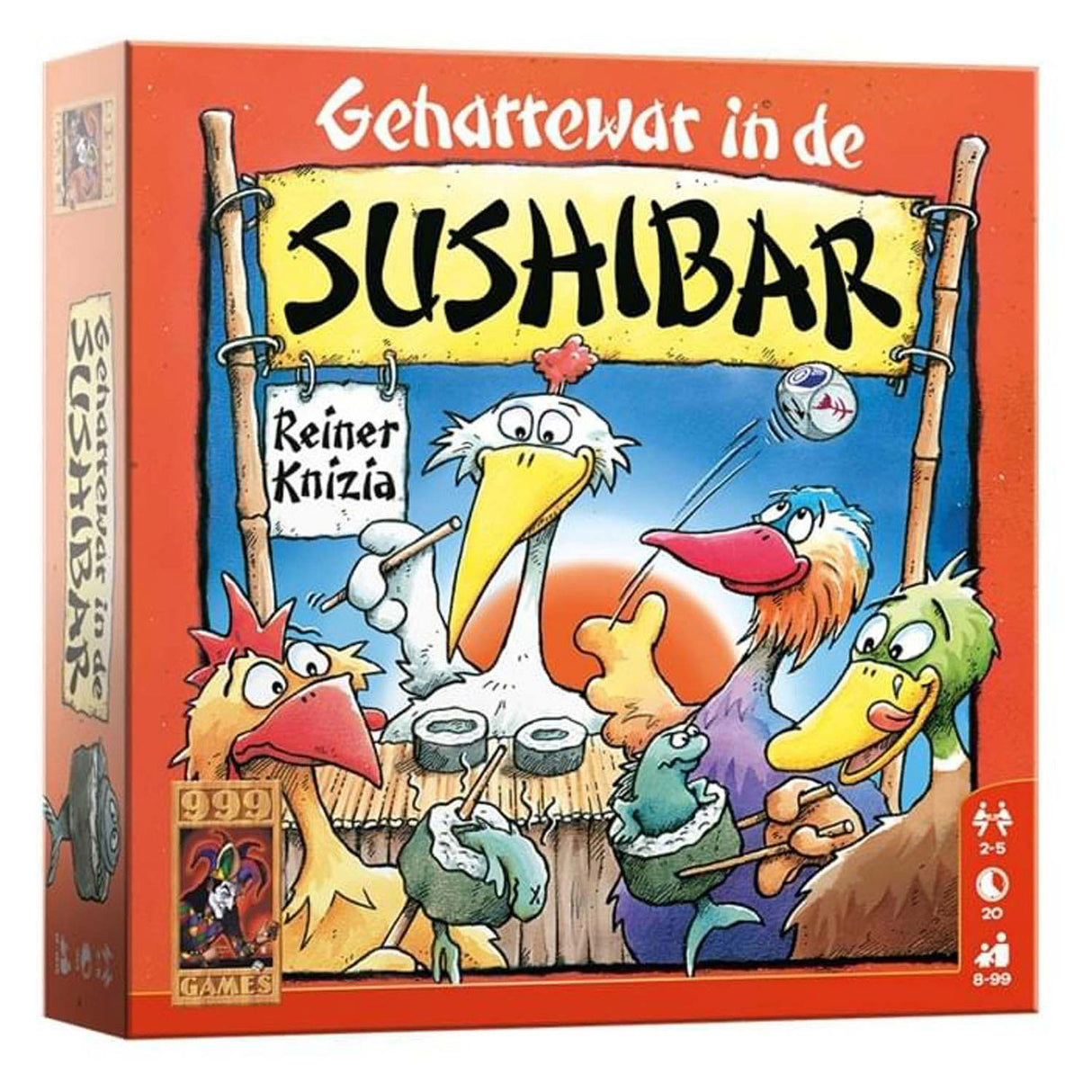 999.Games Dobbebspel Harrewar am Sushibar 30-Stéck (NL)