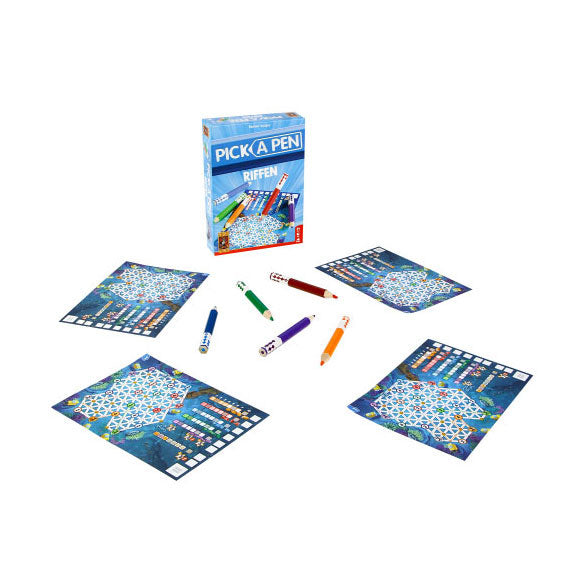 999games 999 Spiele – Wähle einen Stift – Riffing – Würfelspiel – Würfel mit Bleistiften – Wertungsbögen mit 3 verschiedenen Levels – Brettspiel – Familienspiel – kleines Geschenk – enthält Spielregeln in NL und EN