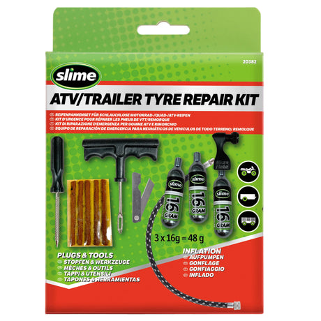 Slime ATV-Anhänger-Reifenreparaturset mit Co₂-Kartuschen