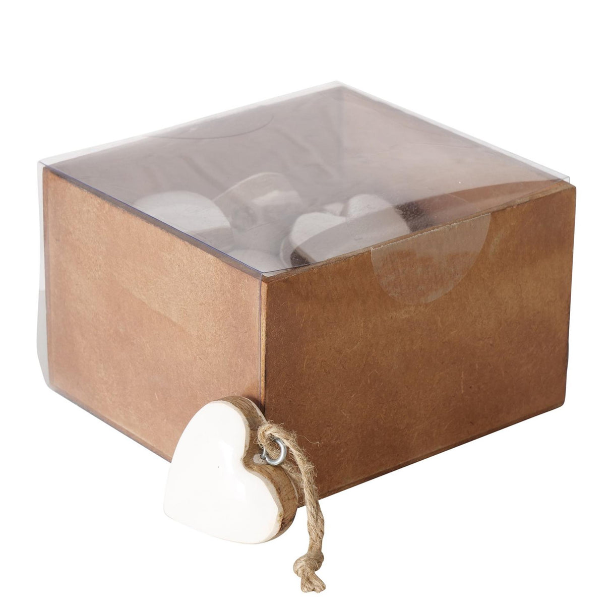 Boltze Home Anhänger Herz Inamiholz 5x5cm 16 Stück