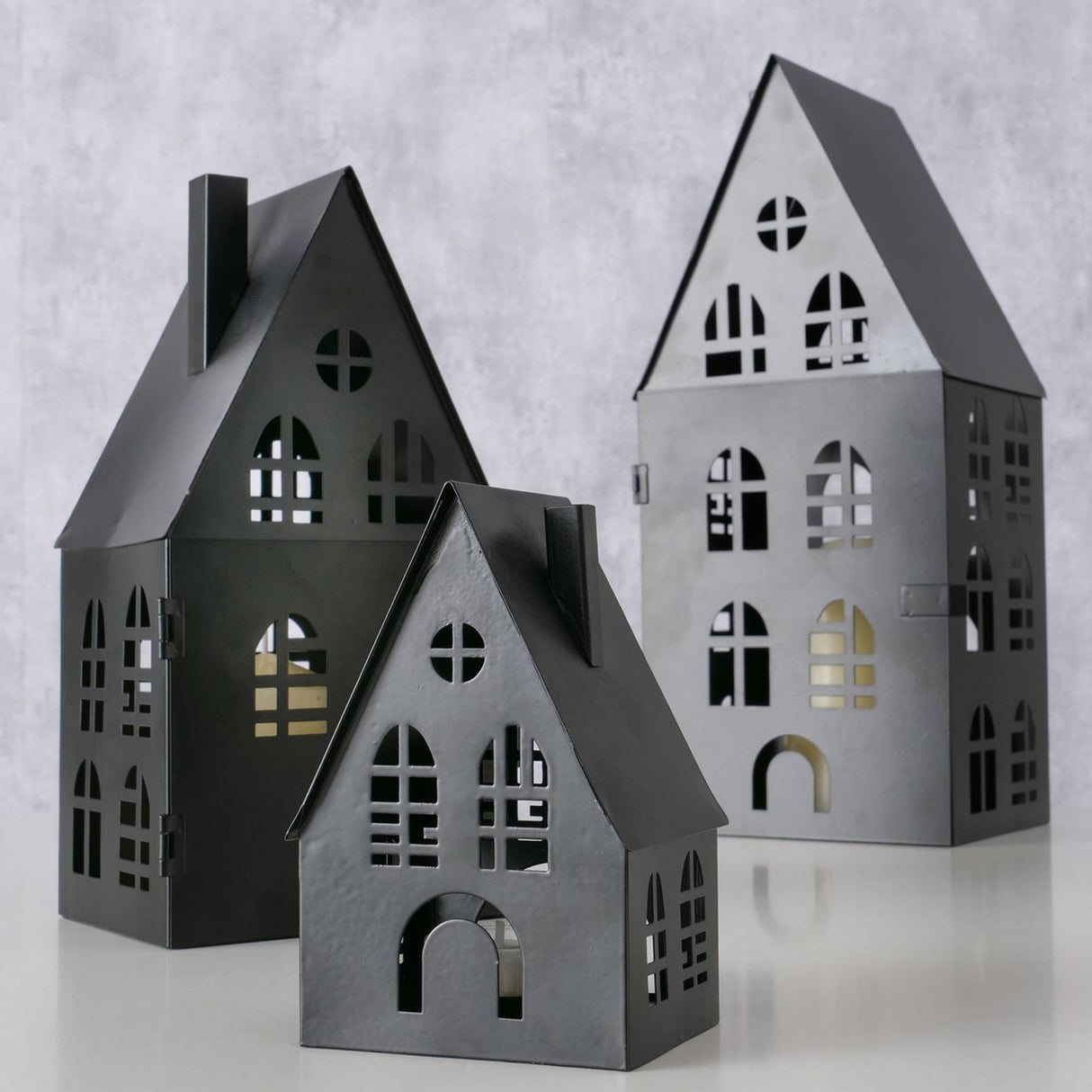 Boltze Home Laternen-Set Haus 3-teilig