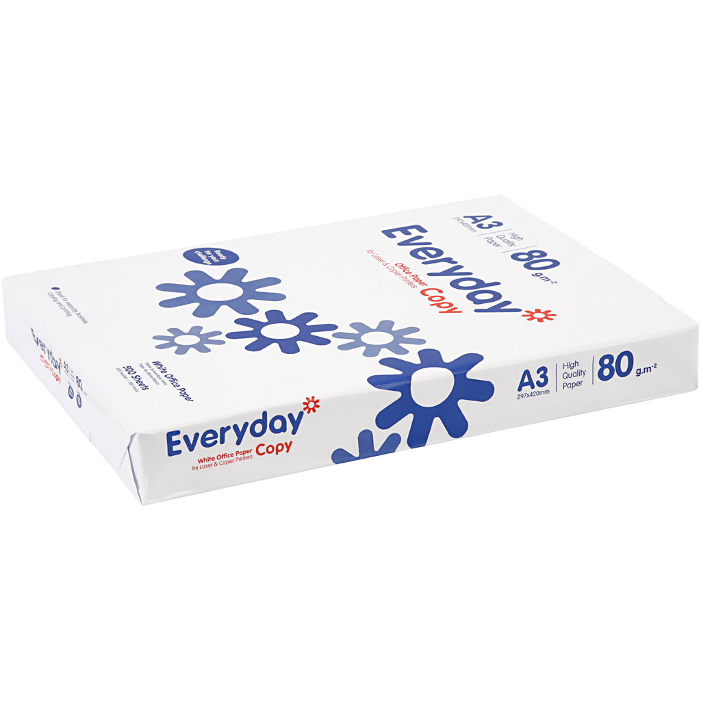Zeichenpapier der Firma Creativ, A3, Blatt 297 x 420 mm, 80 g, weiß, 500 Blatt 1 Karton