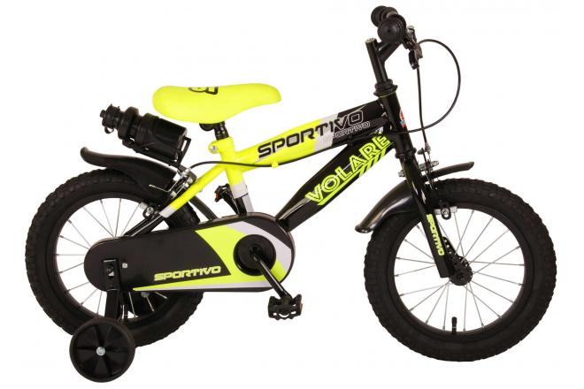 Volare Sportivo Børnecykeldrenge 14 tommer Neon Geel Black Two Hand Brakes 95% samlet