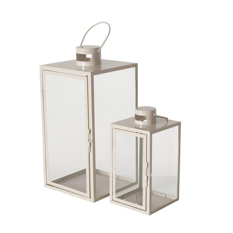 Boltze home lantaarn arania 2-delig h25-40cm b 14-19cm beige