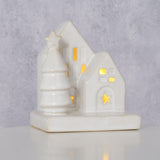 Boltze Home Deco Haus Cristo Stone mit LED H10cm