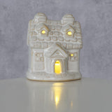 Boltze Home Deco Haus Cristo Stone mit LED h7cm weiß