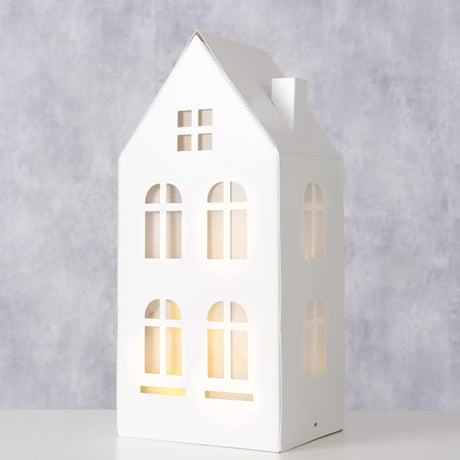 Boltze Wohndeko-Haus Domizil aus Metall mit LED H22,3cm (ohne 3x AAA-Batterie)