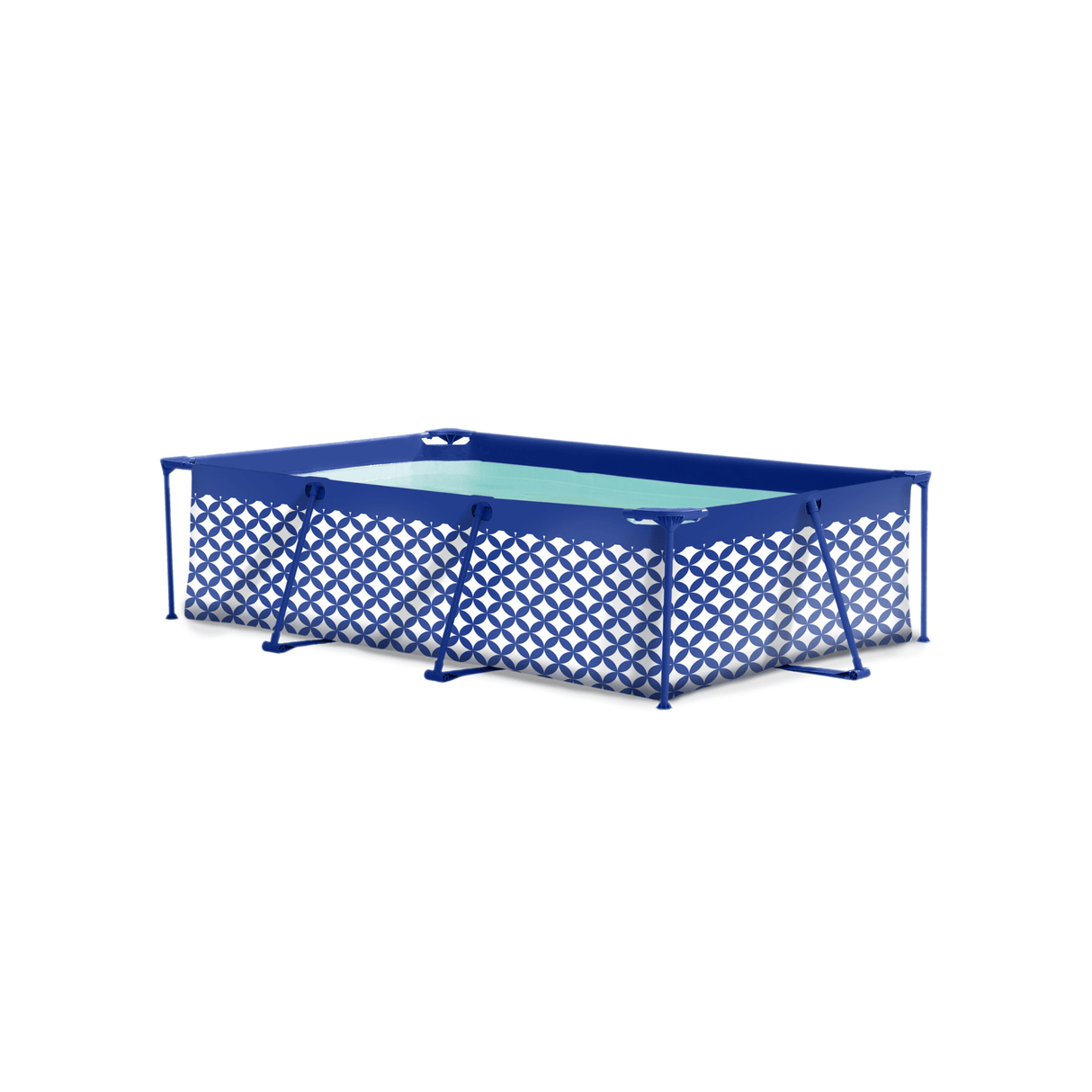 Eleganz | dunkelblaue und weiße Schwimmbadabdeckung – 160 x 260 cm