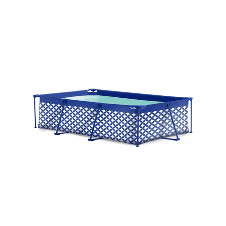 Eleganz | dunkelblaue und weiße Schwimmbadabdeckung – 160 x 260 cm