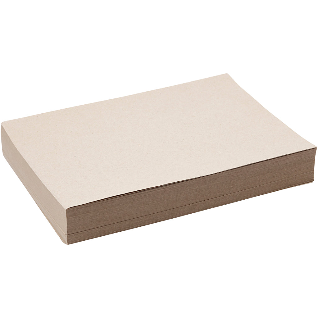 Creativ Company Recyclingpapier, A4, Blatt 210x297 mm, 100 gr, graubraun, 250 Blatt 1 Karton